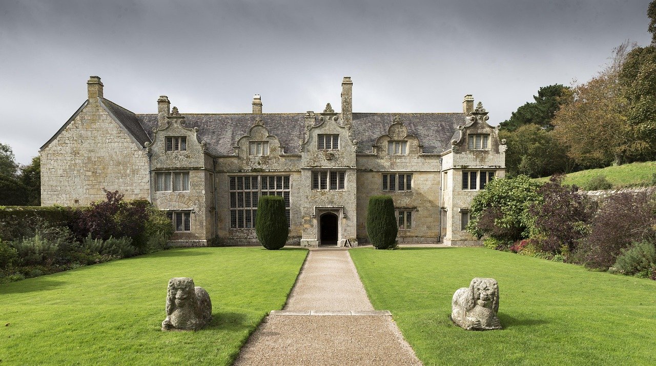 Historic UK manor house showing potential for property title split into separate residences or flats.
