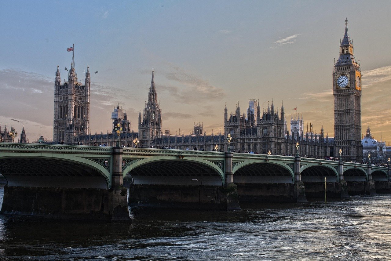 Palace of Westminster and Big Ben at sunset, central to UK Immigration Rule debates and government decisions.
